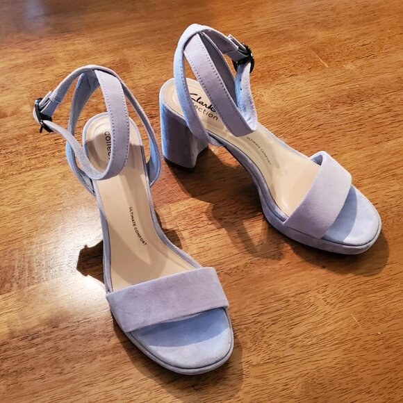 Clarks AmbyrLyn Heels in Bay Blue Grey - Picture 3 of 5